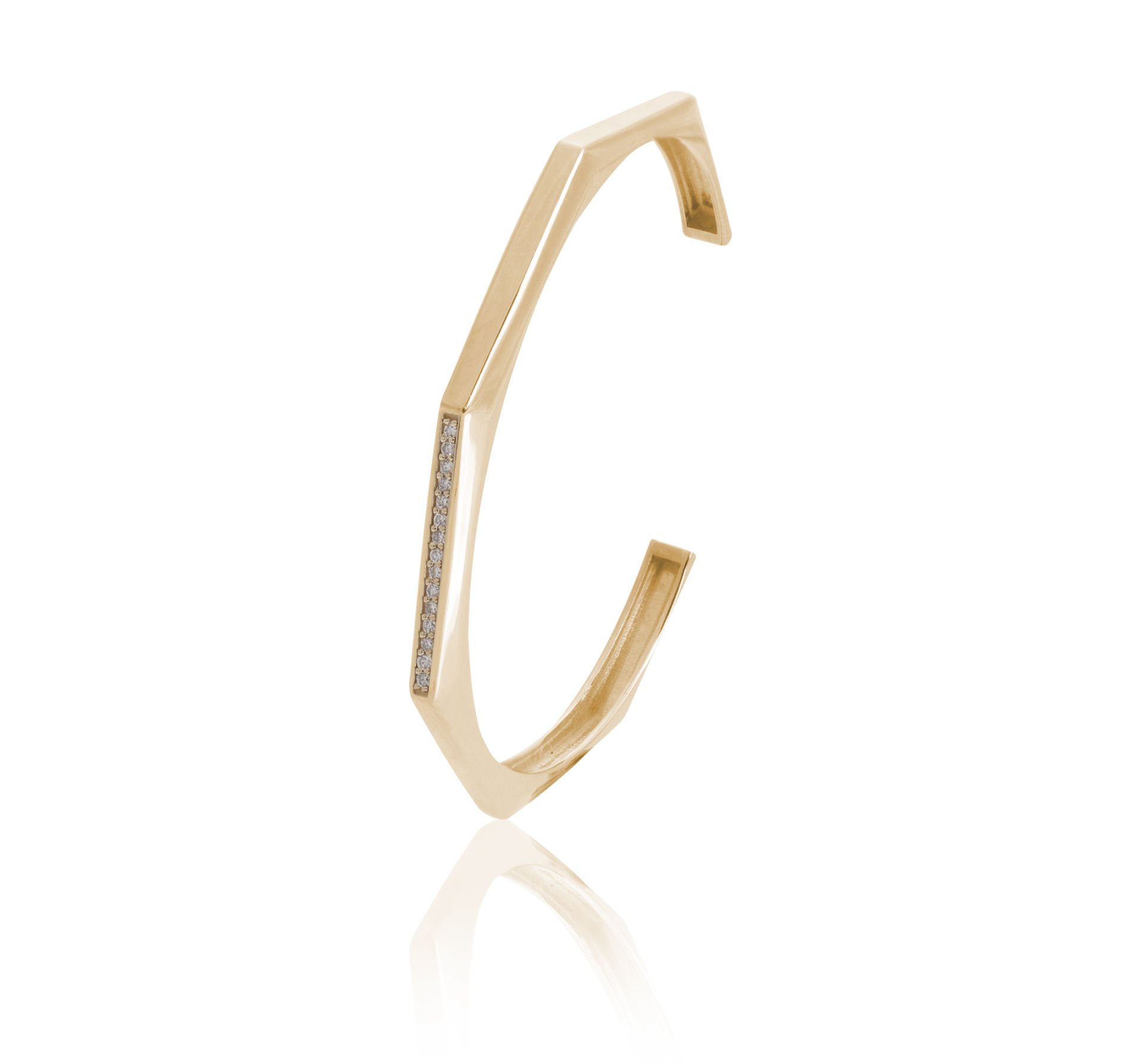 Amelie Geniş Kelepçe - Tek Bölüm Pırlantalı