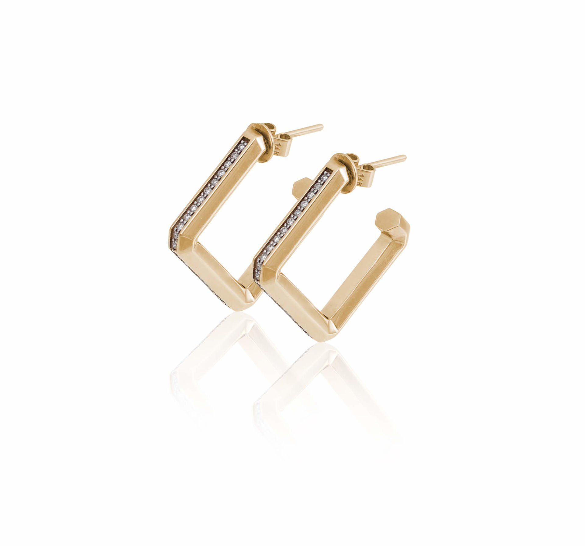 Amelie Kare Pırlantalı Küpe