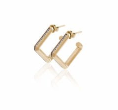 Amelie Kare Pırlantalı Küpe